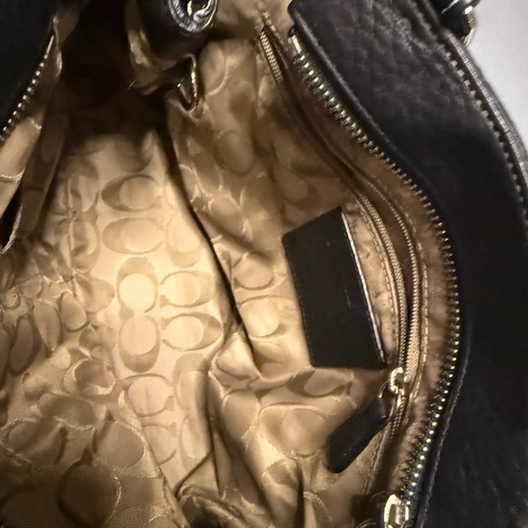 COACH Vintage “k043-5055 Soft Black PEBBLED Leather HAMPTON Satchel Handbag EUC - Picture 9 of 10